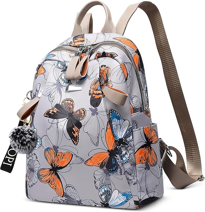 Mochila Mujer Mariposas Con Llavero