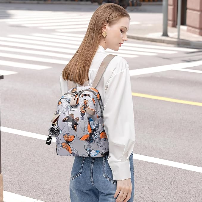 Mochila Mujer Mariposas Con Llavero